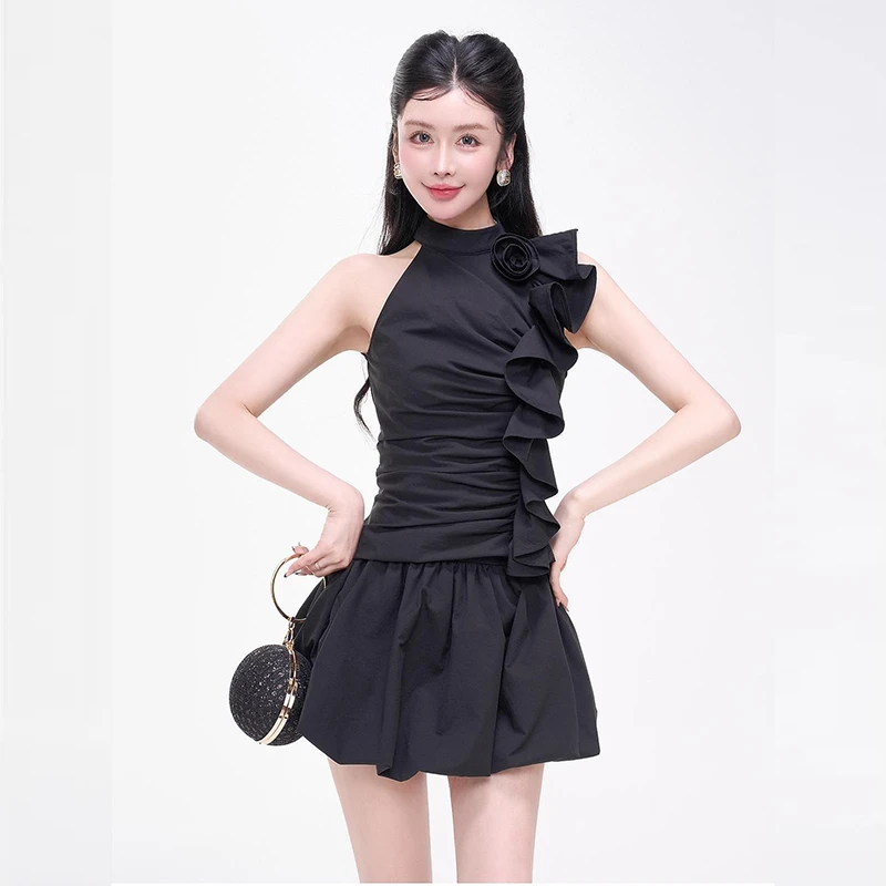 LOSA ROSA无袖洋气衣服女甜美可爱风格短裙组合套装高级感两件套