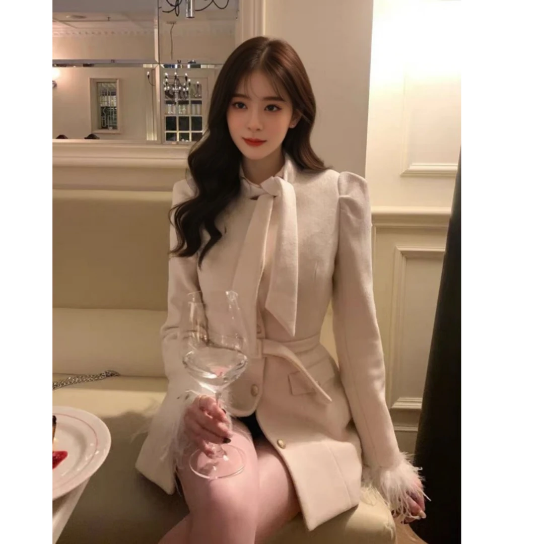 韩版高级感2025春天千金穿搭超好看毛呢大衣今年流行爆款外套9326