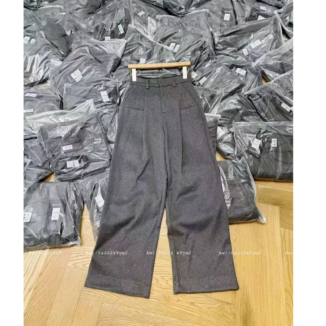 【no退no换 谨慎下单】高腰设计感直筒羊毛休闲裤 248101