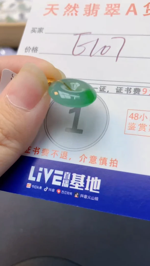 颈饰18K金镶嵌翡翠天然缅甸A货翡翠百元以上9元证书费自理