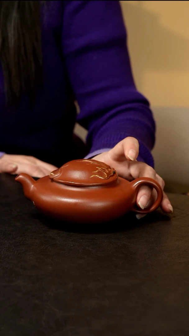 紫砂茶盘朱泥大红袍紫砂壶