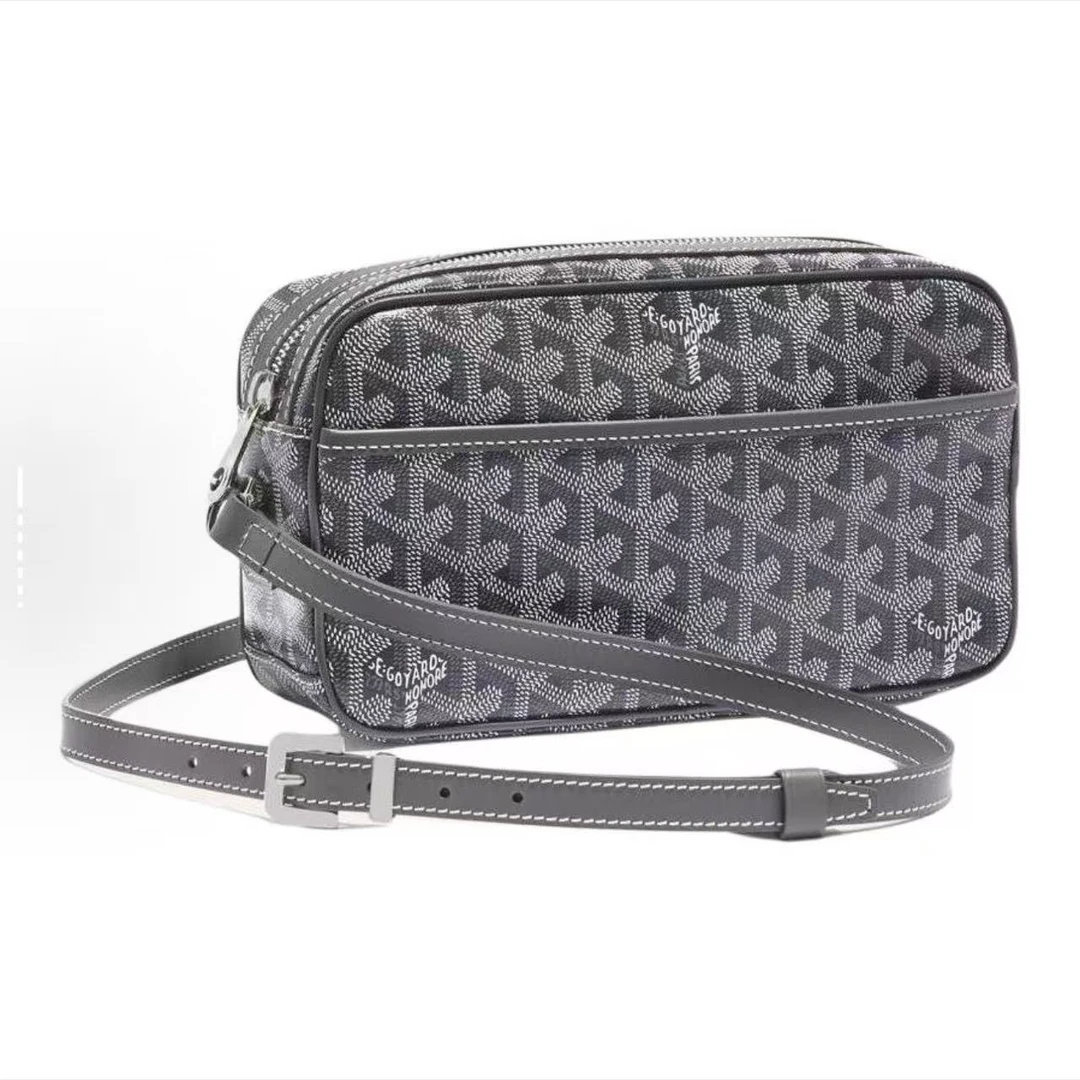 99新 Goyard 灰色Y字老花满印邮差相机单肩斜挎包