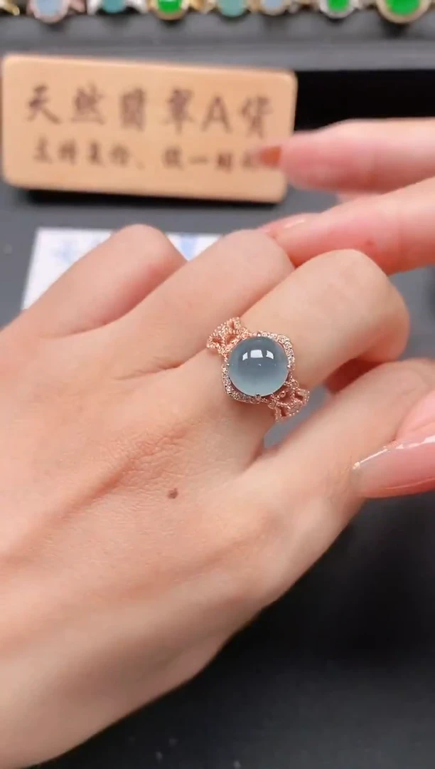 银S925镶嵌戒指翡翠111