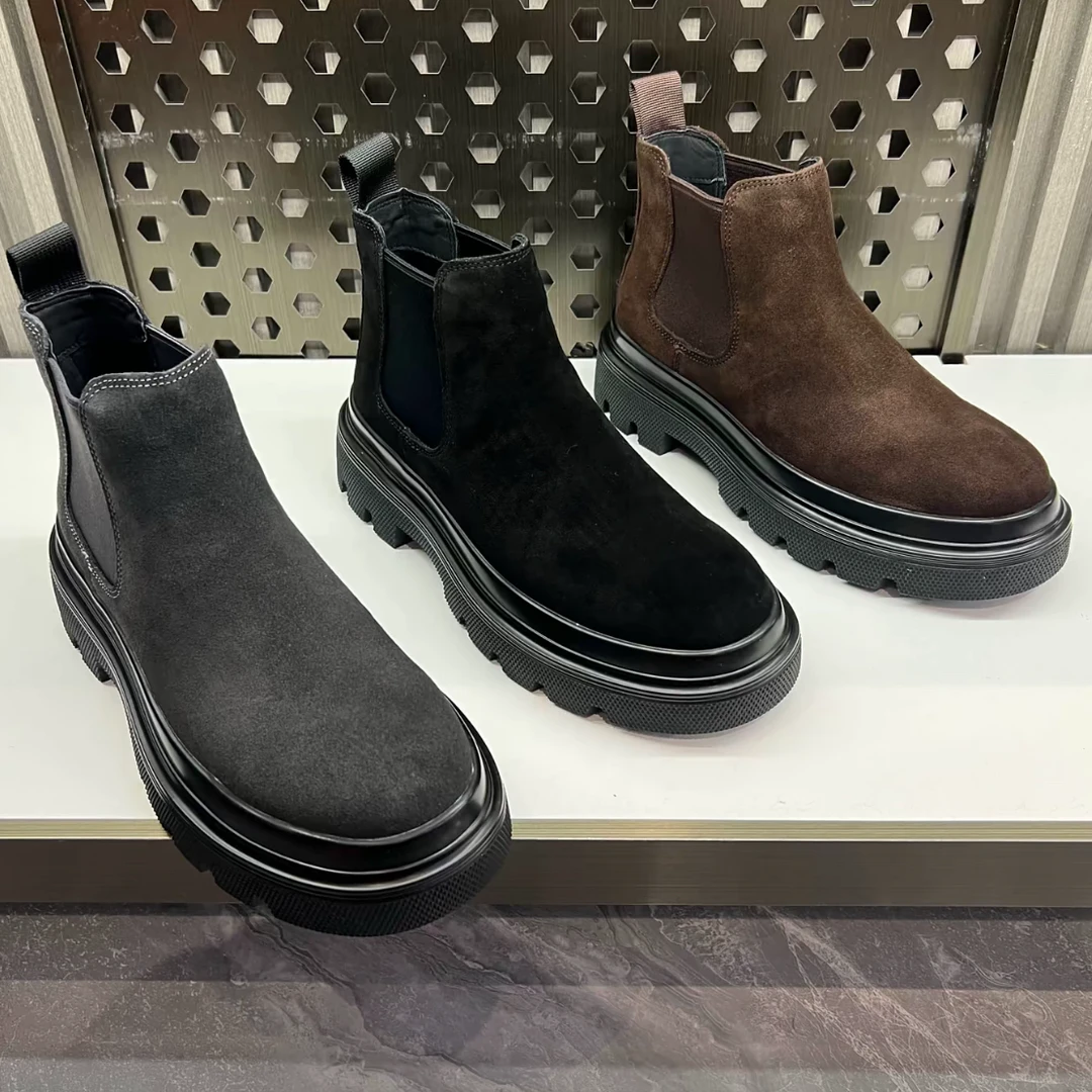 912-11新品纯皮加绒保暖休闲舒适男鞋商务欧货时尚百搭高级感帅气
