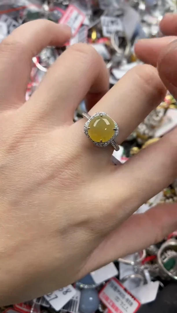 银S925镶嵌戒指翡翠777----2