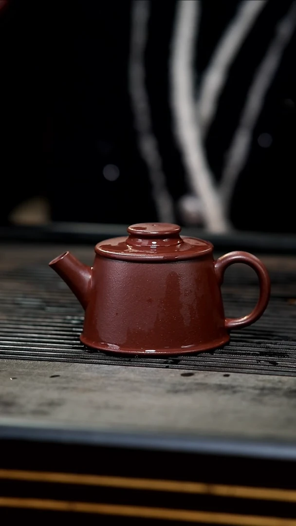 【闪购商品】紫砂茶壶03-微瑕全手玫红底槽清鱼罩130cc