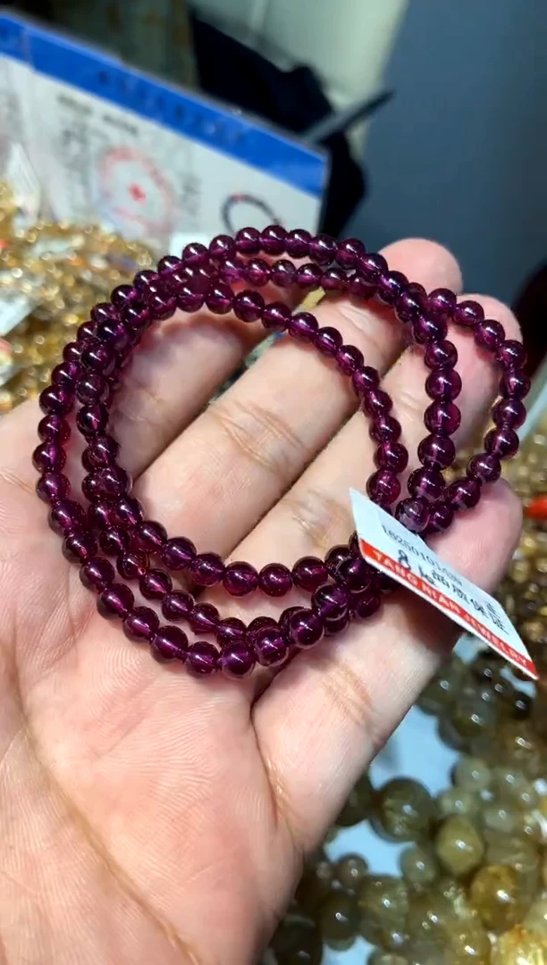 【闪购商品】石榴石531-未镶嵌紫牙乌三圈5mm+