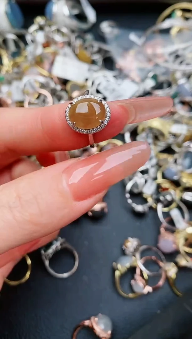 翡翠戒指银S925镶嵌....