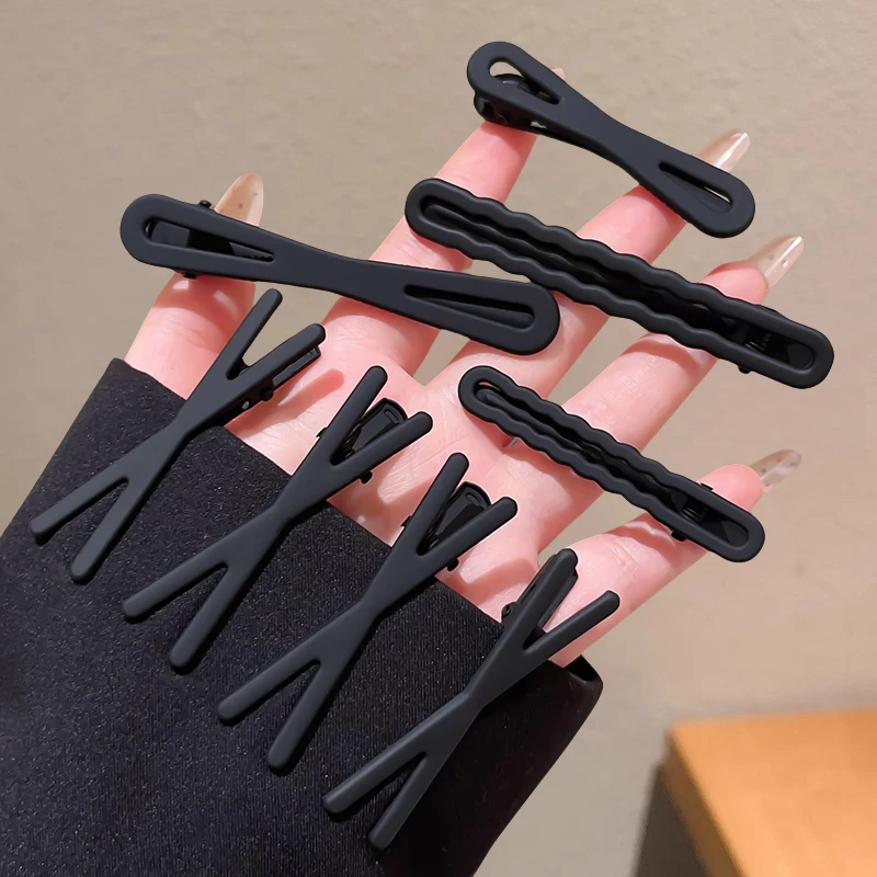 前额侧边头发夹子黑色刘海碎发夹一字夹发卡女高级感金属发夹头饰