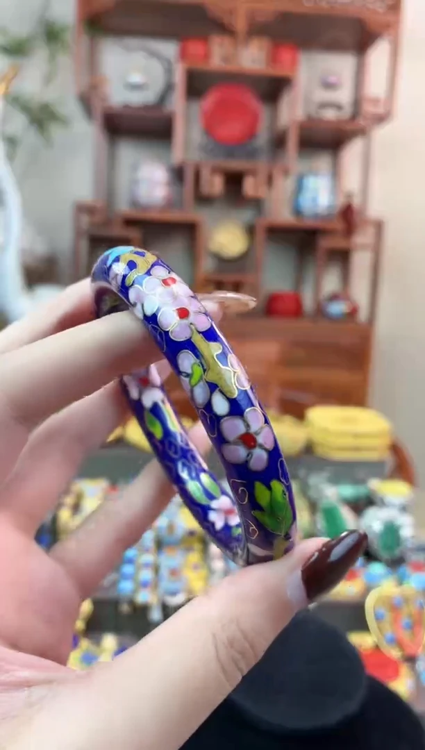 非遗手工景泰蓝镯子宝蓝
