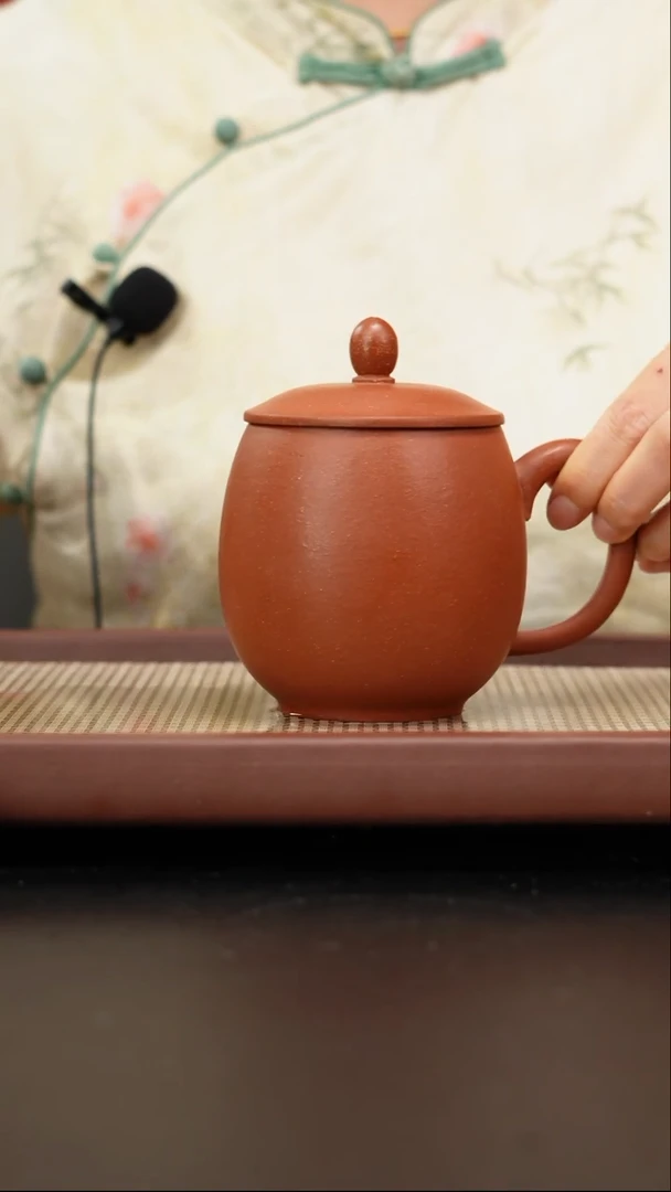 茶壶紫砂朱段龙蛋盖杯350