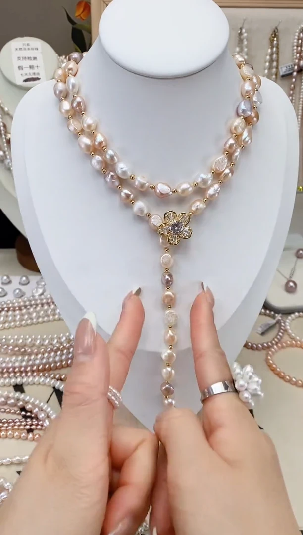 【闪购商品】淡水珍珠项链未镶嵌糖果串毛衣链