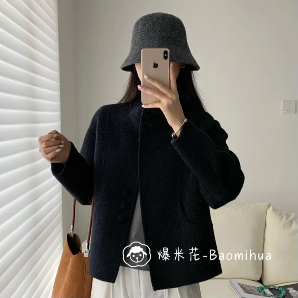 冬季新款韩系高级感气质时尚轻奢减龄简约百搭短款外套67022