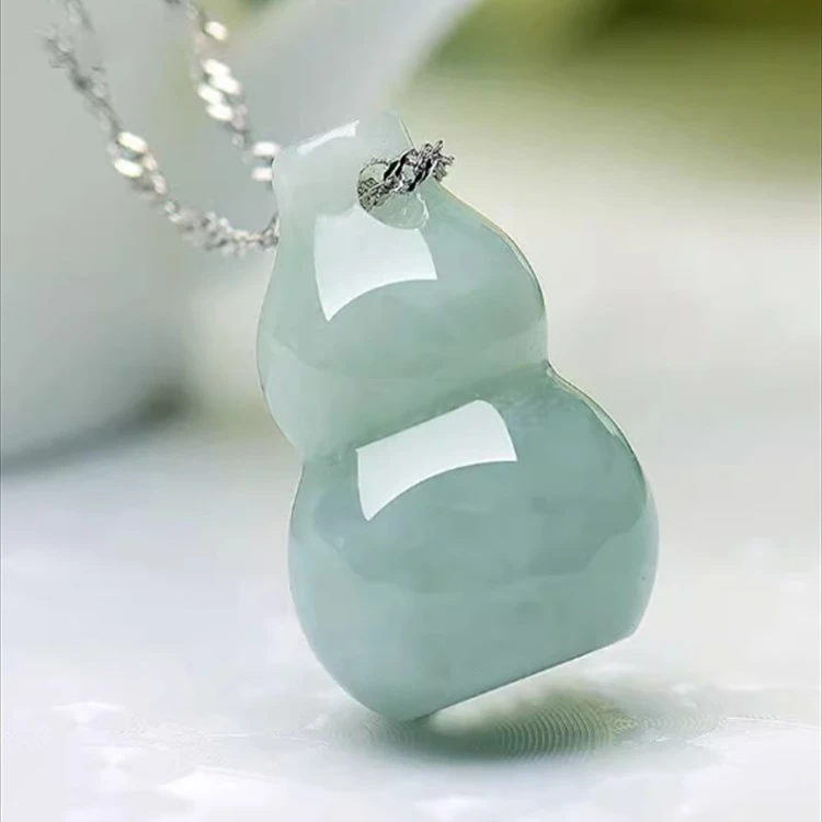 天然翡翠A货葫芦玉石吊坠真玉福禄项链男女款礼物玉佩挂件吊坠