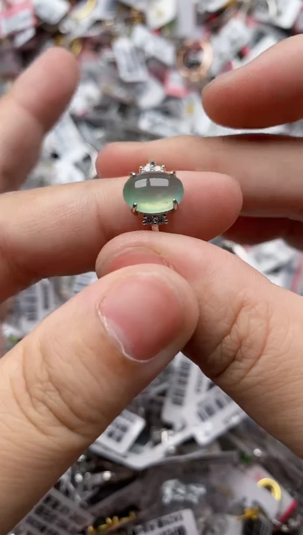 【闪购商品】翡翠戒指银S925镶嵌22222---9
