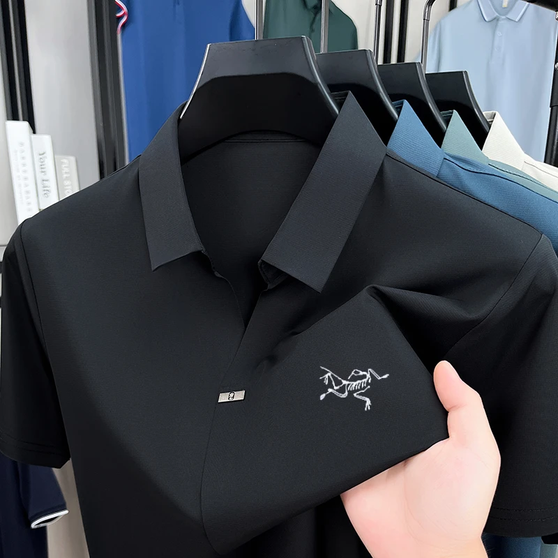 【海外直购·大牌轻奢】夏季男士鸟家翻领休闲polo衫短袖冰感透气男