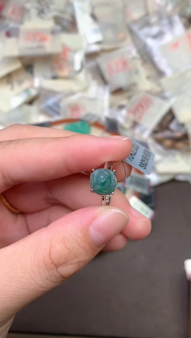 银S925镶嵌挂件翡翠晔—
