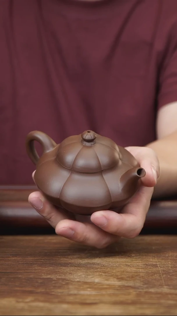 茶壶紫砂200ml 筋纹合欢 紫泥