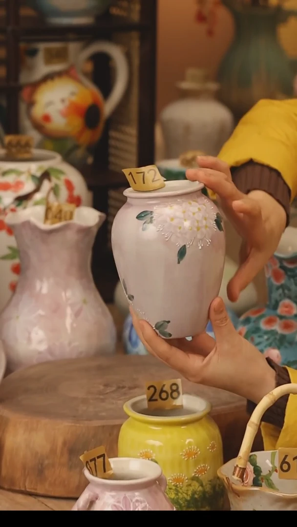 陶瓷景德镇设计师手作花器摆件侘寂风@M172@