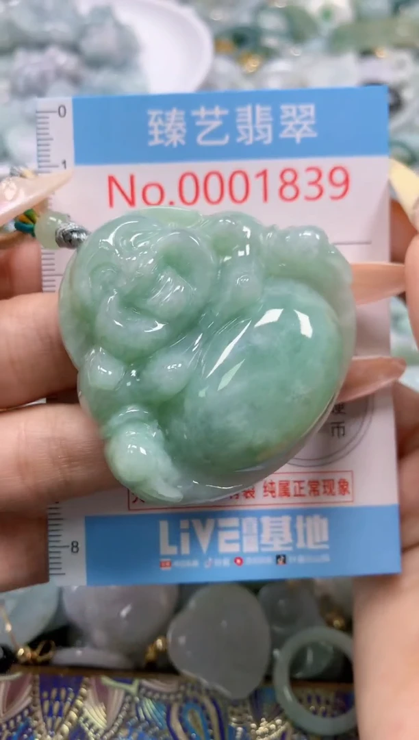 翡翠未镶嵌颈饰含绳0001839