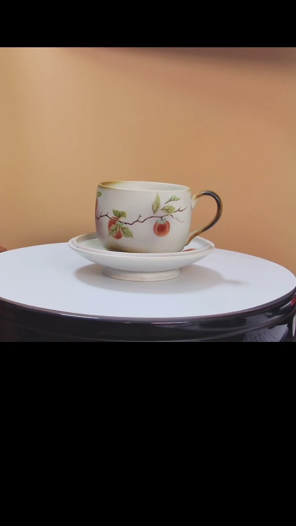 【闪购商品】咖啡杯柿柿如意柴烧咖啡杯礼盒装