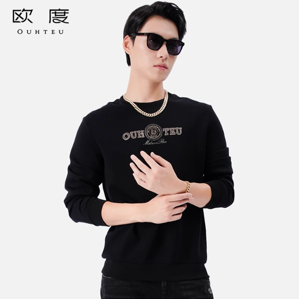 OUHTEU/欧度【空气层舒弹面料】秋季新款运动透气舒适圆领卫衣1685
