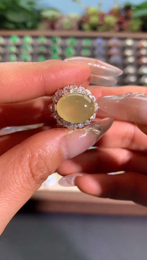 未镶嵌戒指翡翠铜托戒面