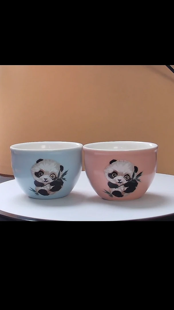 对杯彩绘熊猫主人对杯