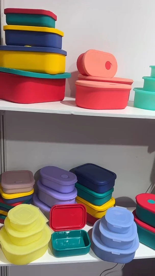 硅胶FF-红底粉盖-椭圆排气盒1500ML