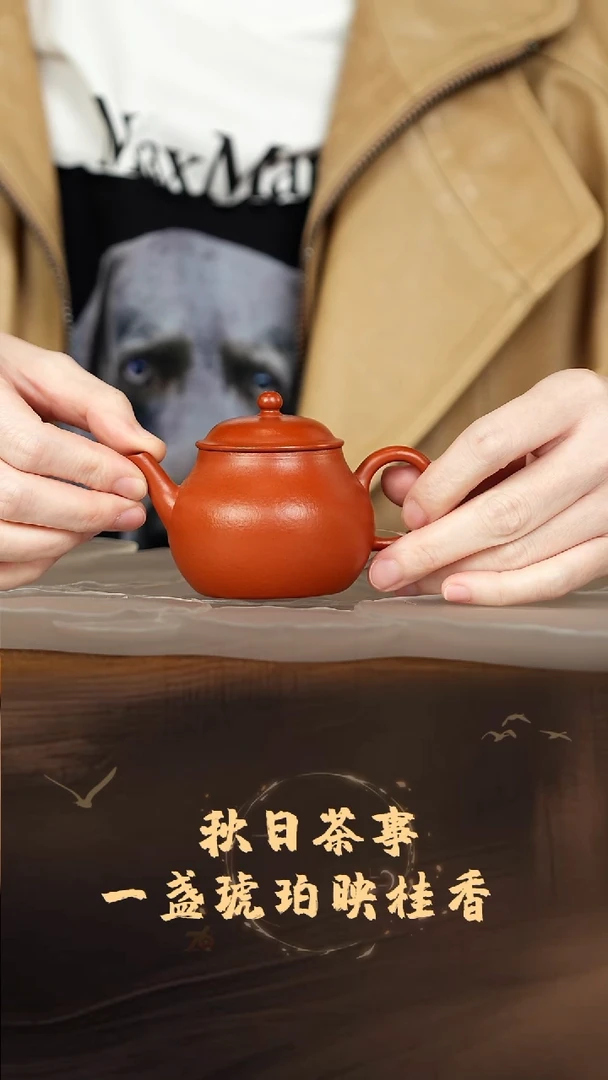 017号宜兴紫砂 朱泥  明式梨形