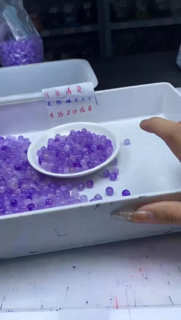 未镶嵌颈饰水晶W1772紫水晶老型8*7mm*20颗