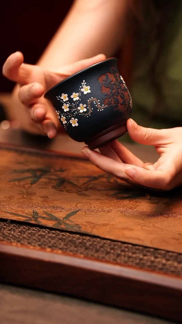 茶杯紫砂宜兴原矿紫砂 全手工制作