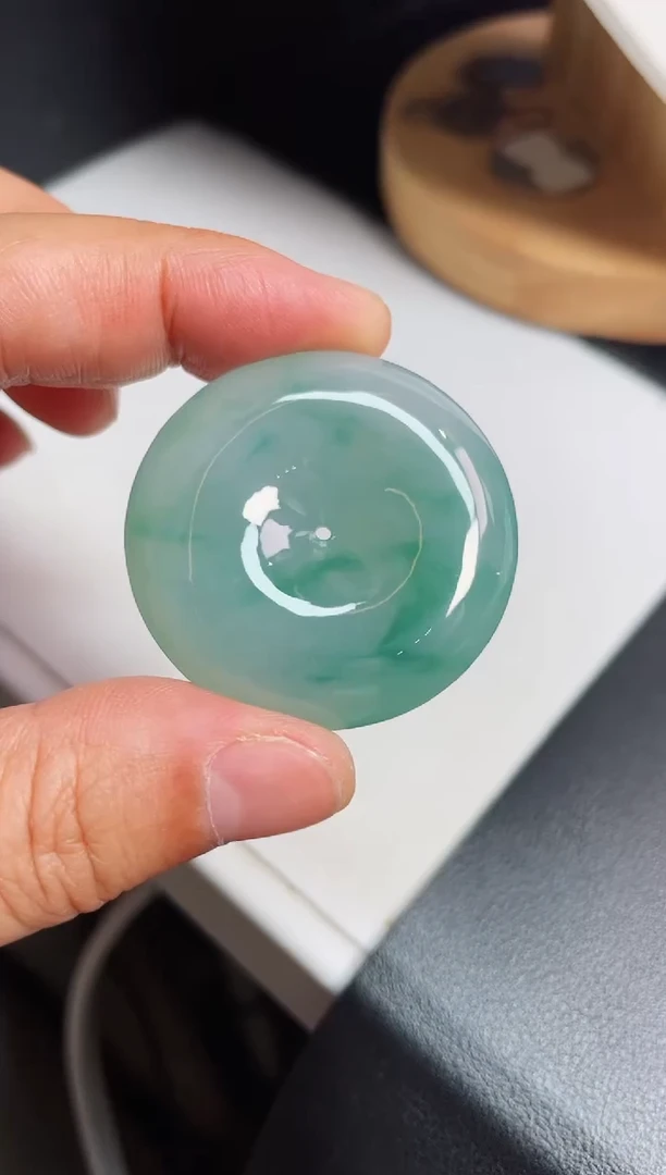 颈饰未镶嵌翡翠平安扣  尺寸  39.8   9.6mm【18】