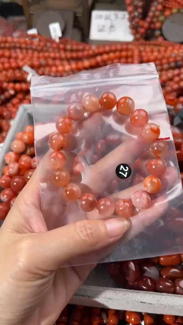 南红玛瑙手串未镶嵌11+