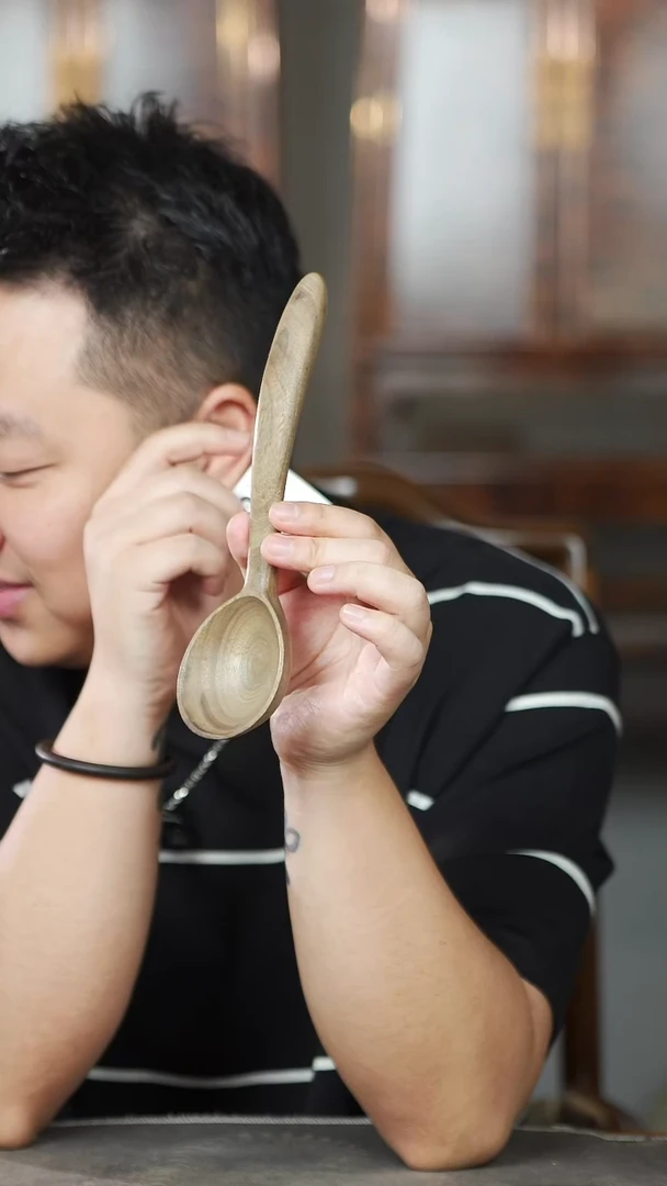 金丝楠953号阴沉黄料手工汤勺把玩