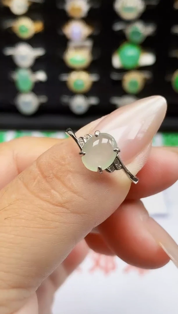 银S925镶嵌戒指翡翠1064