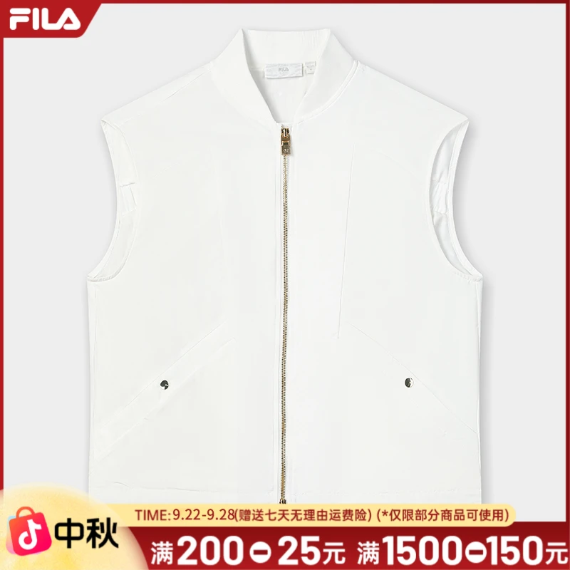 Fila/斐乐春季新款女式百搭短款拉链无袖马甲外套F11W525703F