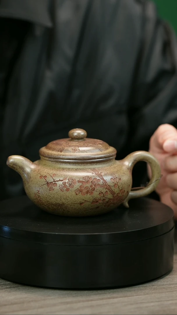 茶壶紫砂学**yH1920李琴柴烧梅花仿古