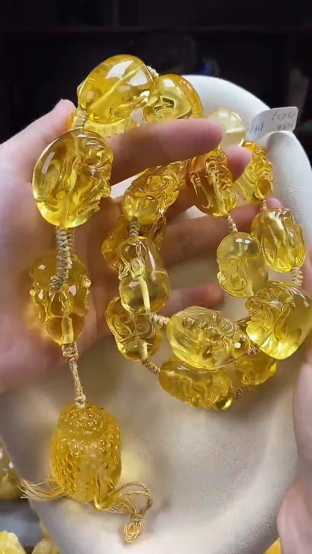 琥珀颈饰未镶嵌项链