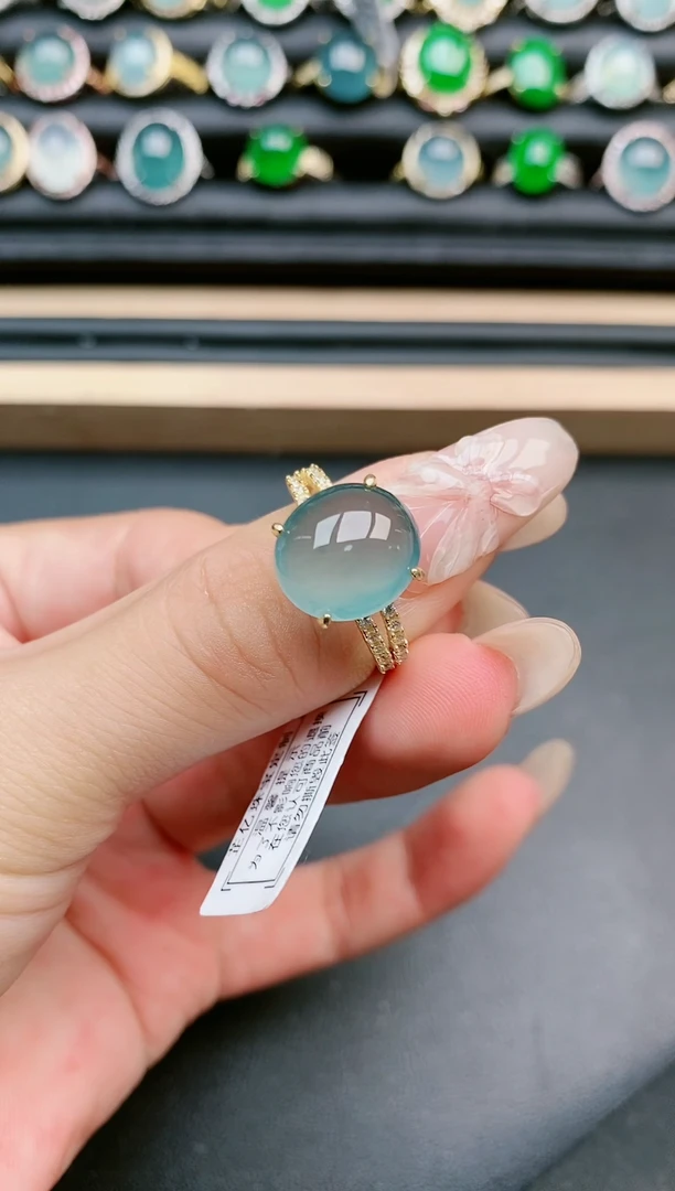 翡翠戒指银S925镶嵌11111