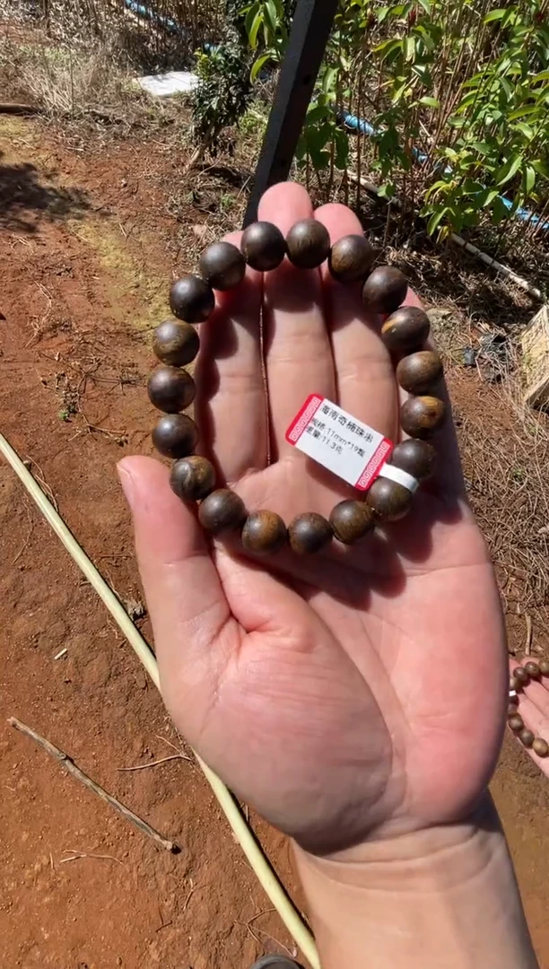 沉香手串海南沉香1.1圆珠单圈高货11克+