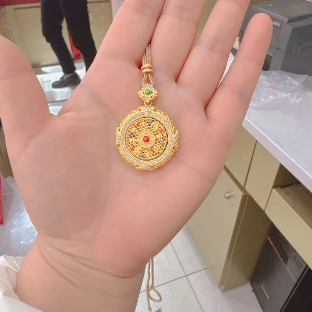 吊坠足银 足银吊坠   八宝罗盘