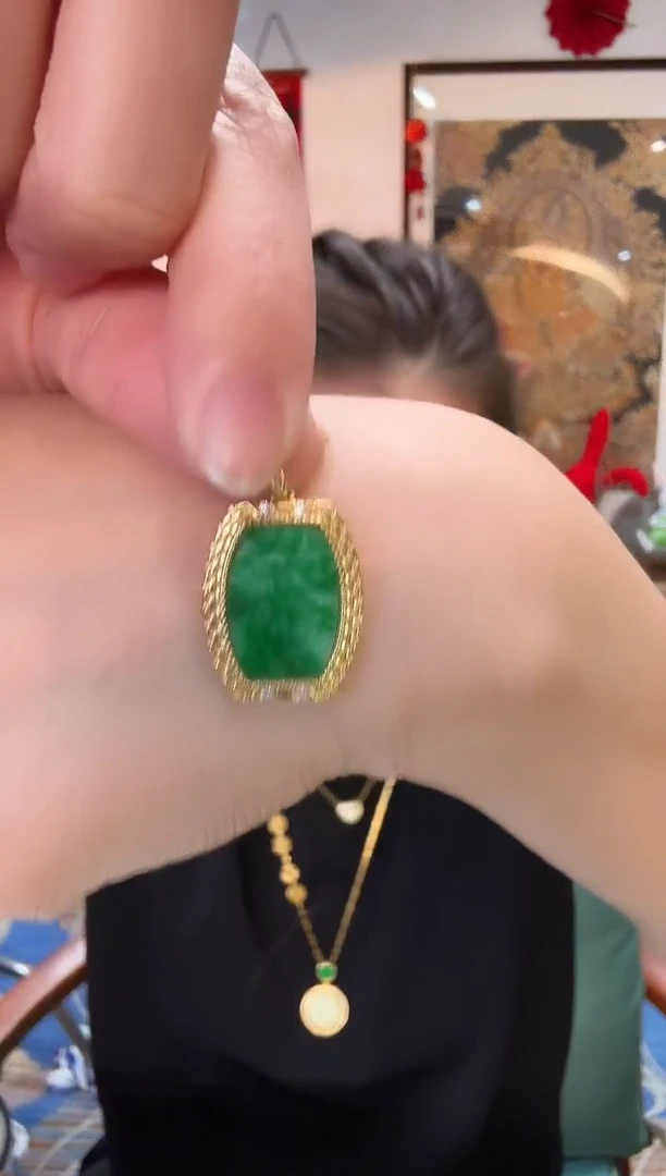 【闪购商品】翡翠颈饰银S925镶嵌吊坠