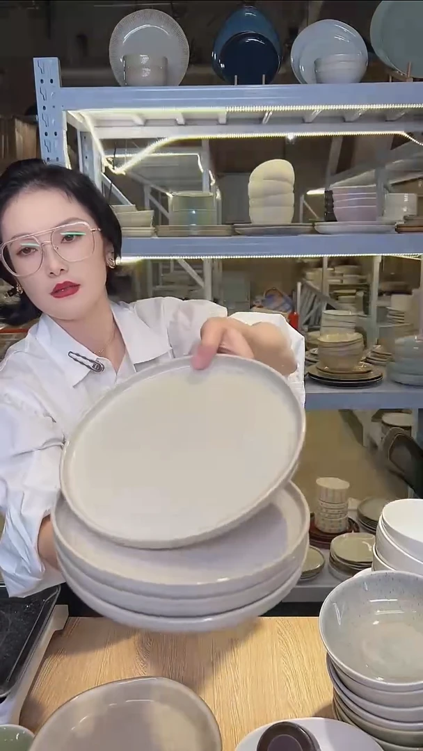 瓷83外贸尾货高温釉下彩陶瓷餐具默认微瑕