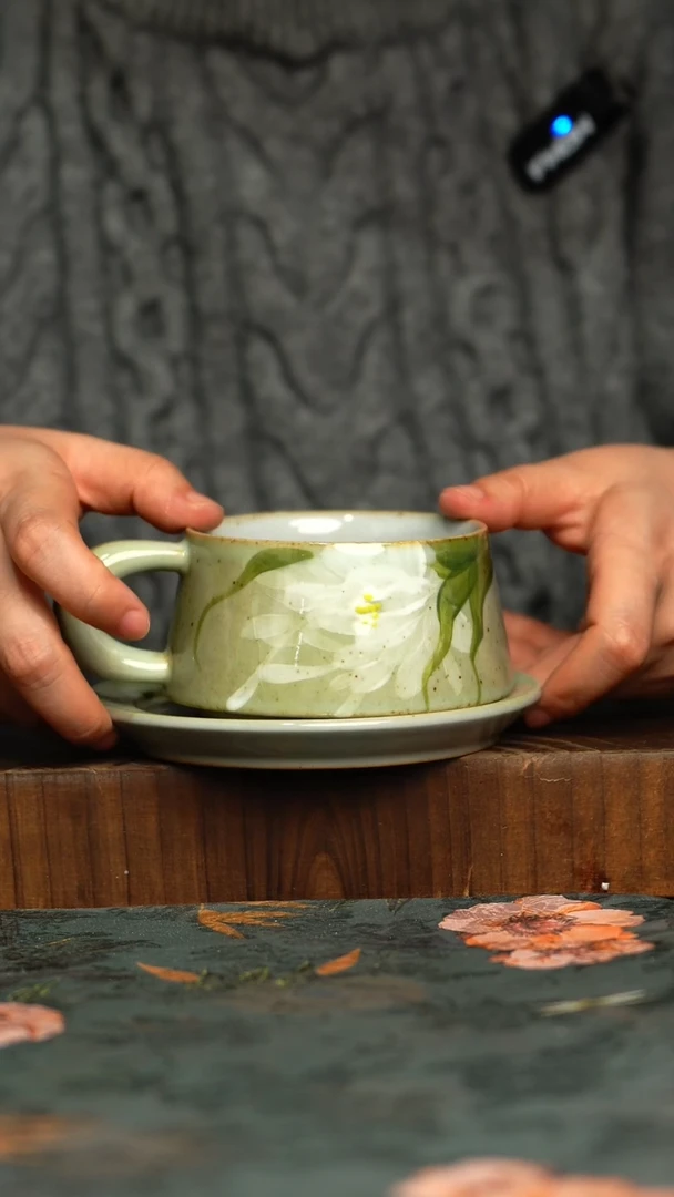 杯釉下彩手工手绘同款陶器