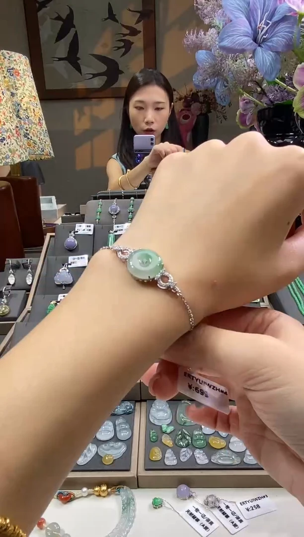 银S925镶嵌手链翡翠手链