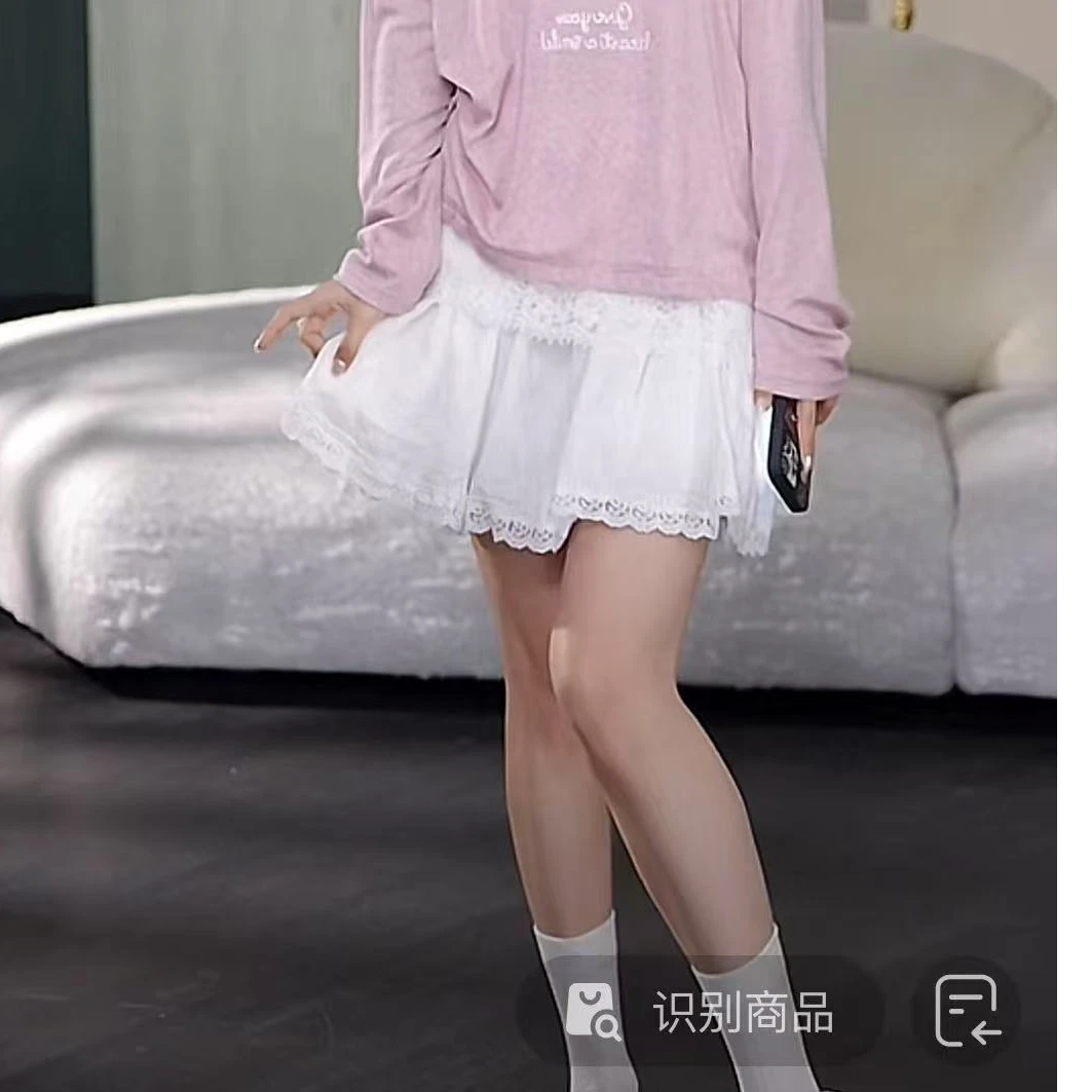 i-EAST 纯白茉莉花~甜美钩花设计感短裙-5C Q13566