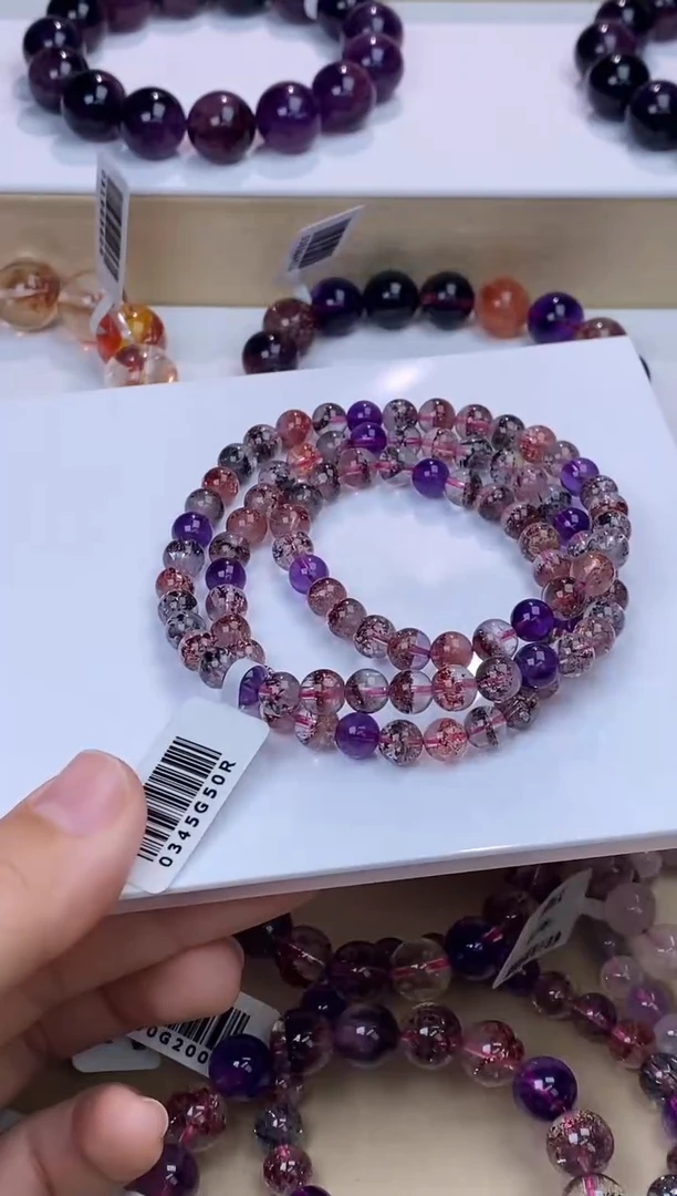 【闪购商品】水晶手链未镶嵌黑加仑超七多圈6m+