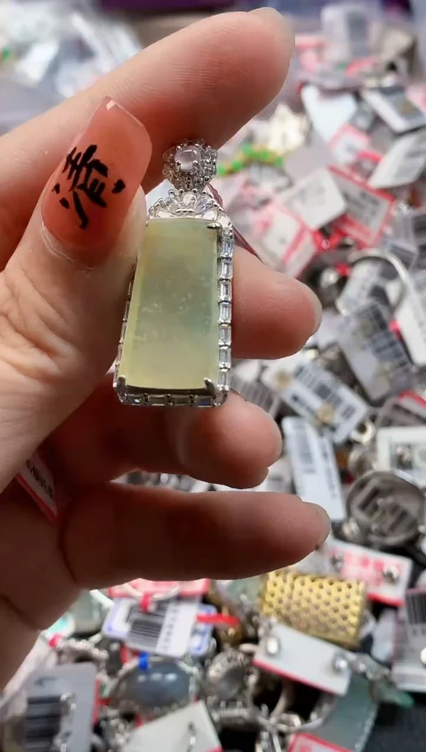 银S925镶嵌戒指翡翠天然A货缅甸翡翠