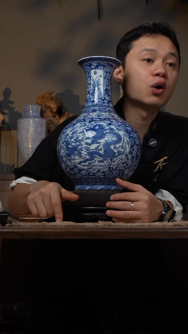 摆件WN问泥景德镇陶瓷花瓶摆件